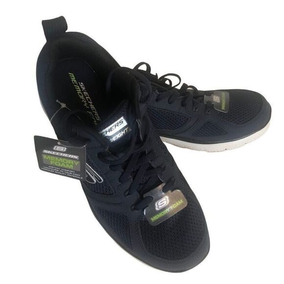 Skechers Lite-Weight Memory Foam Sneaker Unisex, Size 8.5 navy/white, brand‎ new - Picture 2 of 12